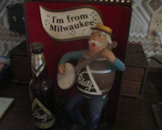 1950's Blatz Beer Keg Man Statue Sign