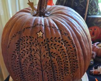 Carved Resin Decorative Pumpkin