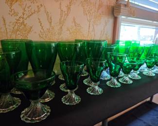 Anchor Hocking Forest Green 'Burple' / 'Inspiration' Glassware Collection