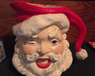 Vintage Jamar Mallory Winking Santa Pitcher