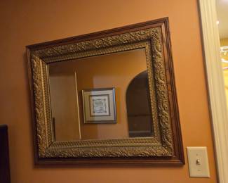 Ornate Gold-Tone Framed Wall Mirror