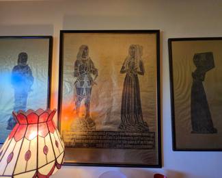 Monumental Brass Rubbing Triptych