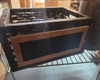 Woven Storage Basket with Integrated Chalkboard Label