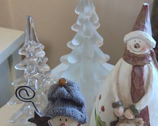 Holiday Decorative Figurine and Glass Tree Collection