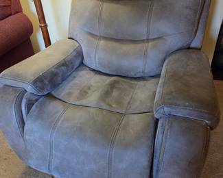 Modern Gray Microfiber Recliner