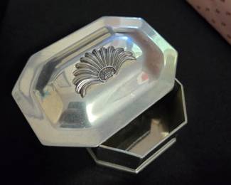 Vintage Sterling Silver Octagonal Trinket Box