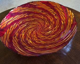 Murano Style Art Glass Swirl Bowl