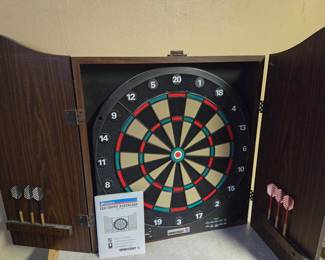 Sportcraft Electronic Dartboard with Cabinet