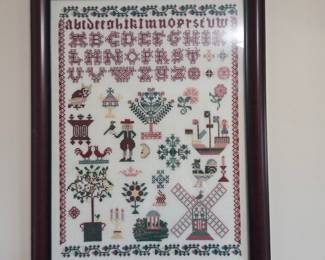 Vintage Style Decorative Sampler Cross-Stitch