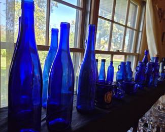 Collection of Cobalt Blue Decorative Glassware
