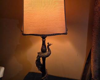 Vintage Peacock Figural Table Lamp