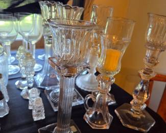 Vintage Crystal and Pressed Glass Candlestick Collection