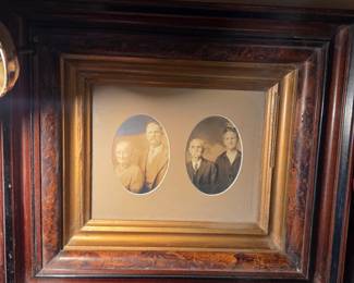 Victorian Era Double Portrait in Faux Bois Frame