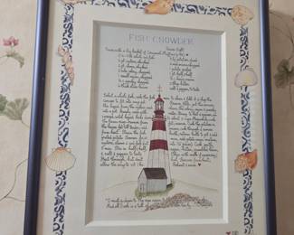 Hand-Painted Lighthouse Fish Chowder Recipe Art Print