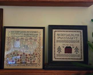 Pair of Framed Cross-Stitch Samplers