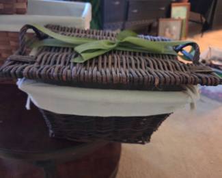 Longaberger Rectangular Basket with Liner and Lid