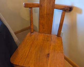 Vintage Tyrolean Style Rustic Pine Side Chair