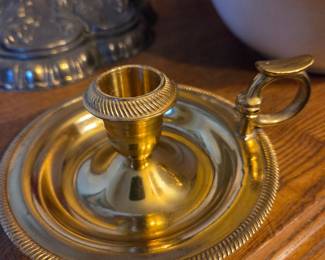 Vintage Brass Chamberstick Candle Holder