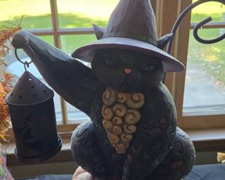 Jim Shore Heartwood Creek 'On the Night Watch' Halloween Cat with Lantern