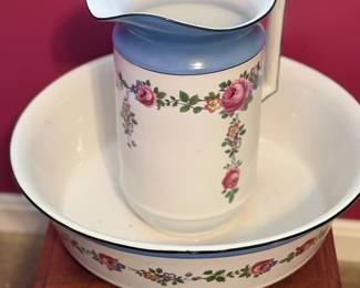 VTG Ceramic Wash Basin and Matching Pitcher