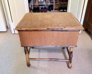Victorian Bamboo and Rattan Lift Top Sewing Box Stand