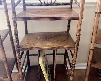 Victorian Burnt Bamboo  Etagere