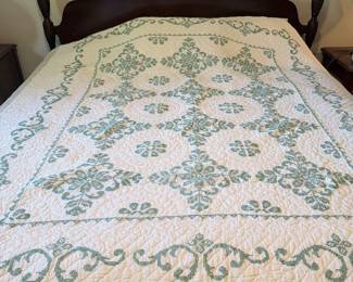 Mid Century Embroidered Bedspread 