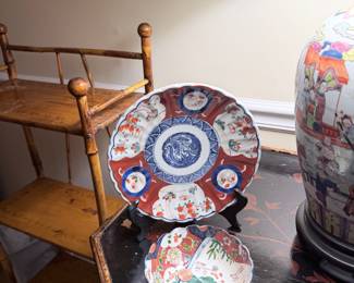 Japanese Arita  Imari Porcelain Bowl and Plate
