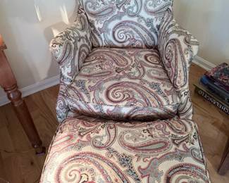 VTG Upholstered Armchair with Ottoman 