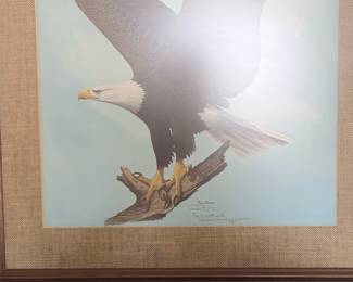VTG Signed Bald Eagle Print by Ray Harm