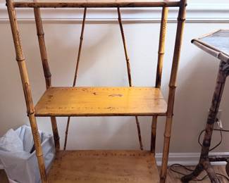 Victorian Burnt Bamboo Etagere Shelf
