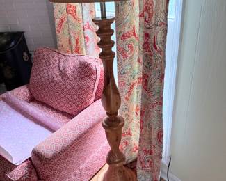 Wooden Farmhouse Turned Floor Lamp