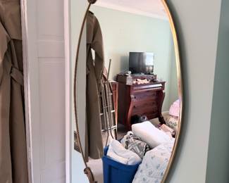 Ornate Oval Wall Mirror with Antique Bronze Scroll Work