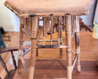 Hexagonal Burnt Bamboo Plant Stand 