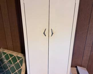 White Metal Storage Cabinet