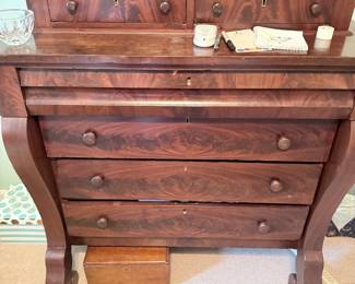 American Empire Mahogany Veneer  Chest of Drawers
