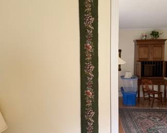 VTG Needlepoint Bell-Pull Floral Tapestry