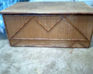 VTG Mid Century Tortoiseshell Bamboo and Wicker Blanket Chest