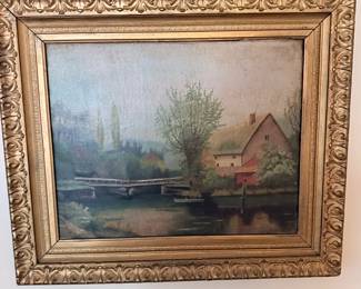 European Oil on Canvas Painting 