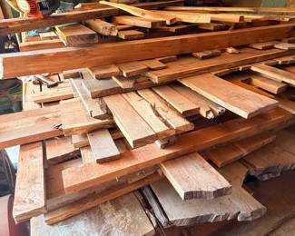 rough hewn wood: cedar, oak, etc.