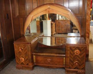 Vintage Art Deco waterfall vanity.