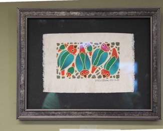 A numbered print from New Zealand in a custom frame.