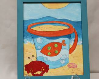 Oil on Canvas, with a custom frame.