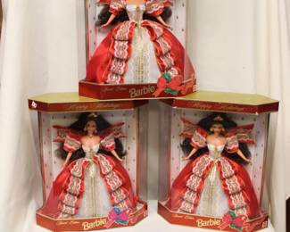1997 Barbie Doll Christmas, Green Eyed Brown Haired Doll, x's 8