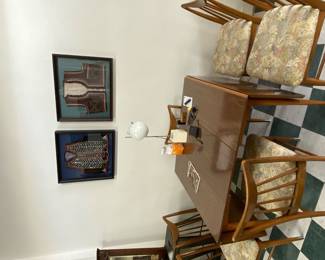 MCM Drop Leaf Table with 6 matching chairs