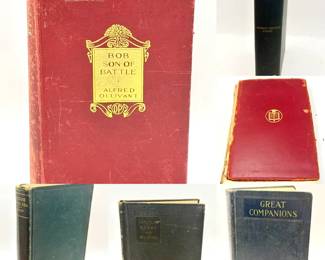 Antique & Vintage Books Feat. Harriet Beecher Stowe & Victor Hugo Great Companions: Readings on the Meaning and Conduct of Life from Ancient and Modern Sources, compiled by Robert French Leavens Carlyle's Essay on Burns, published as part of The Macmillan Pocket Classics series Bob, Son of Battle by Alfred Ollivant The Little Minister by James Matthew Barrie, published by the A. L. Burt Company in New York The Pearl of Orr's Island by Harriet Beecher Stowe Victor Hugo's novel The Toilers of the Sea Yes, we ship media mail.