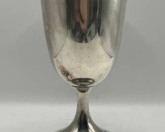 (6) 6” Antique Silver-plated Wine Goblets — Weidlich Brothers