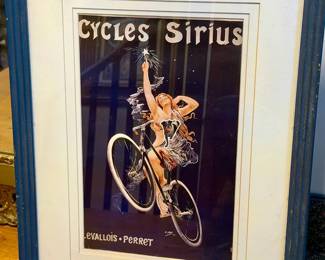 Vintage Art Nouveau “Cycles Sirius" by artist Henri Gray Framed Print
