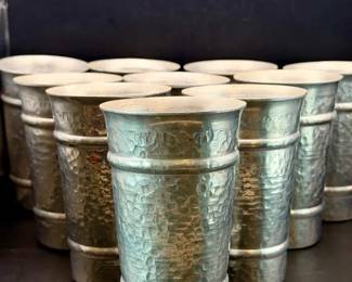 (10) Hammered Metal Cups