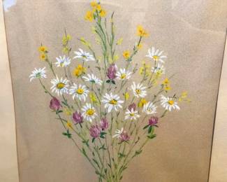 Signed Lois Mulnite “Wildflowers With Daisies” — 1981, Framed